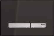 Смывная клавиша Geberit Sigma 50 New (115.788.DW.2) (рамка черная/кнопки сталь)