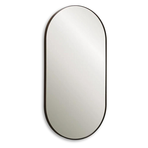 Зеркало Dreja GLOW 50х100 см, алюм. профиль, черный