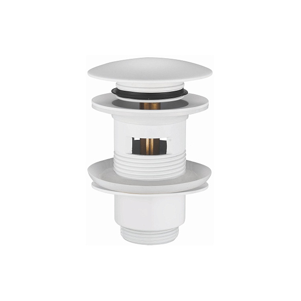 Донный клапан с переливом Rose RS01C, белый