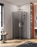 Душевой уголок Cezares Slider 80x80x195 мм, квадратный, хром (SLIDER-A-2-80/90-GRIGIO-Cr)