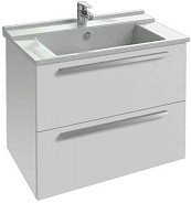 EB1277-N18 Мебель Struktura 77 см для раковины 80 см, Ш77*Г47*В56 см, 2 выдвижных ящика с механизмом, белый блестящий