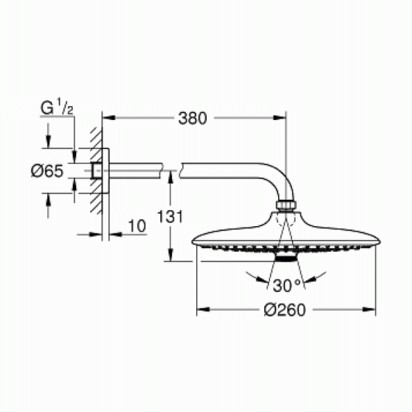 Душ верхний Grohe Euphoria 260 26459000 хром