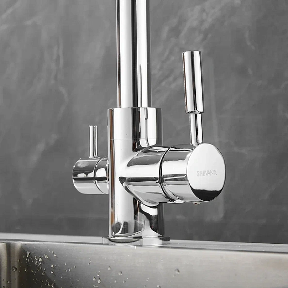 Смеситель для кухни с подключением фильтра Shevanik S168, хром