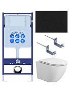 SET AQUATEK ЕВРОПА T KDI74 (рама AQUATEK Standard INS-0000012 с клавишей KDI-0000074 и крепежом KKI-0000002+унитаз AQ1900T-00 с тонким сиденьем sc)