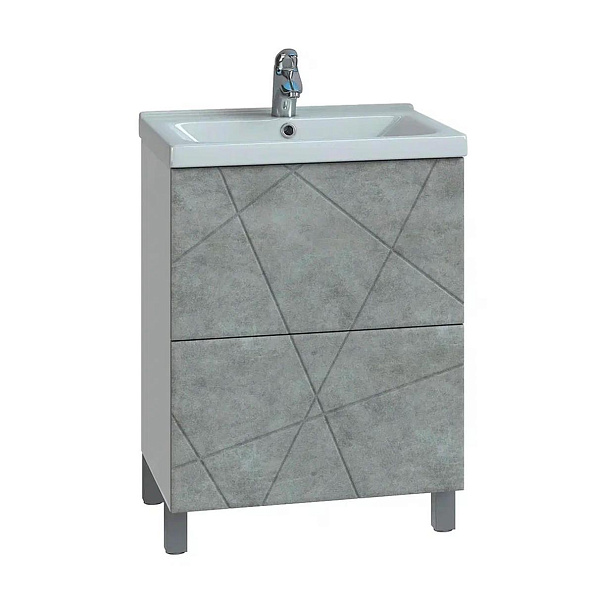 Тумба с раковиной напольная VIGO Geometry 015 бетон, 60 см