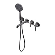 Смеситель Raglo R20.32.09 для ванны встраиваемый излив монолитный 20 см, графит