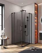 Душевой уголок Cezares Slider 90x90x195 мм, квадратный, nero (SLIDER-A-2-90/100-GRIGIO-NERO)