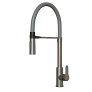 Смеситель для кухни 35k MIXLINE МЛНС-0402 (MLSS-0402) серый гибкий излив магнит, п/гайку САТИН (556018)