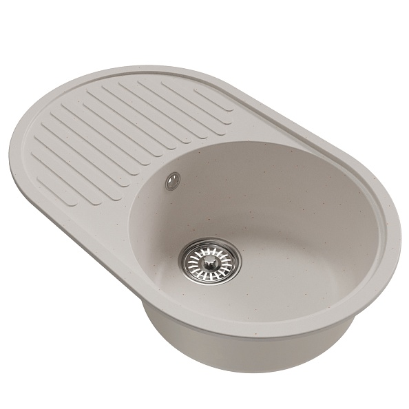 Мойка MIXLINE ML-GM16 овальная с крылом  белая (331) 730*460*180мм NEW (551930)