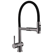 Смеситель для кухни с гибким изливом и режимом душ Fmark FS0152Q, графит