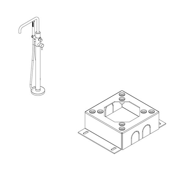 Внутренняя часть Ritmonio назначение-для напольного смесителя или душевой стойки, не окрашен (PM00801)