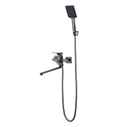 Смеситель Prohanss для ванны и душа универсальный поворотный излив 30 см, графит (P62.22.09)