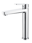 AQ1704CR ЛУГАНО смеситель для раковины высокий 217, без донного клапана