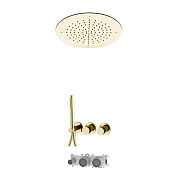 Душевой комплект Fima Carlo Frattini на 2 потребителя, золото брашированное (F3149WX9R50OS)