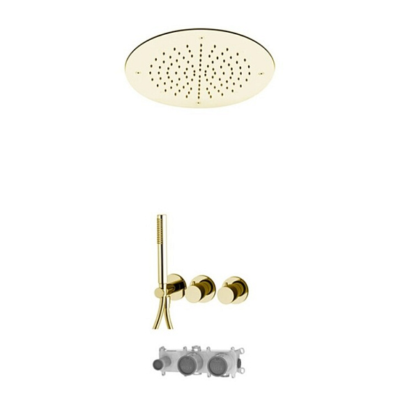 Душевой комплект Fima Carlo Frattini на 2 потребителя, золото брашированное (F3149WX9R50OS)