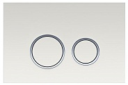 KDI-0000006 Панель смыва Белая R (Кнопка Круглая) Ободок Хром (СНЯТА С ПРОИЗВОДСТВА)