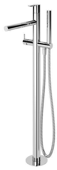 Напольный смеситель для ванны и душа Cezares Leaf, хром (LEAF-VDP-01)
