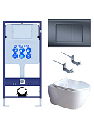 SET AQUATEK ПОЛАРИС (рама AQUATEK Standard INS-0000012+унитаз ПОЛАРИС AQ0700-01 с тонким сиденьем soft-close+ крепеж KKI-0000002 +панель KDI-0000033)