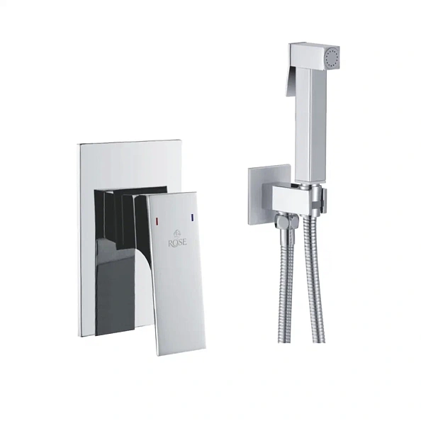 Гигиенический душ со смесителем Rose R1005, хром