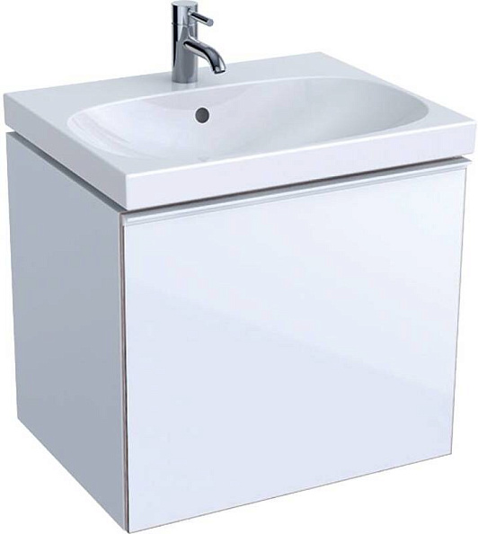 Тумба под раковину Geberit Acanto 595x535x476 мм, белое стекло (500.609.01.2)