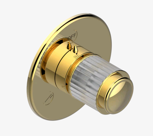 Вентиль THG Jaipur Satin crystal, переключающий (дивертор), золото светлое (A9B F30 48M2SB)