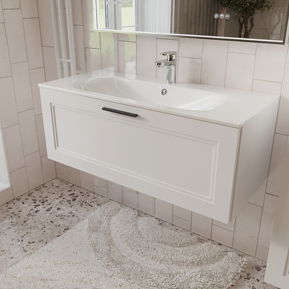 Тумба с раковиной подвесная (100см) Terminus Classik CLA101001900301O, белый