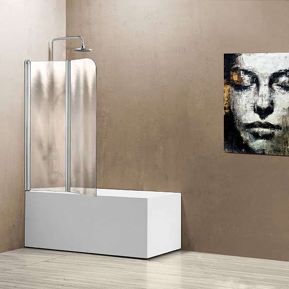 Стеклянная шторка на ванну Vincea 1140х1400 мм, стекло шиншилла, каркас хром, правая (VSB-12114CH-R)