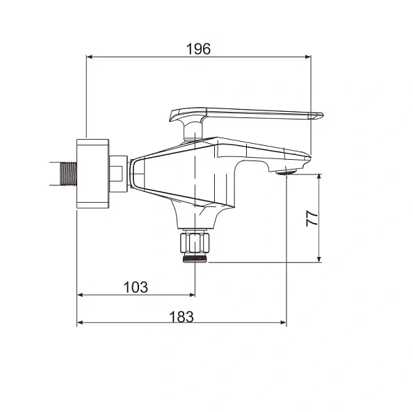 Смеситель для ванны Rose R1302F, белый/хром