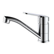 Смеситель Splenka S07.45 для кухни/раковины низкий поворотный излив, хром