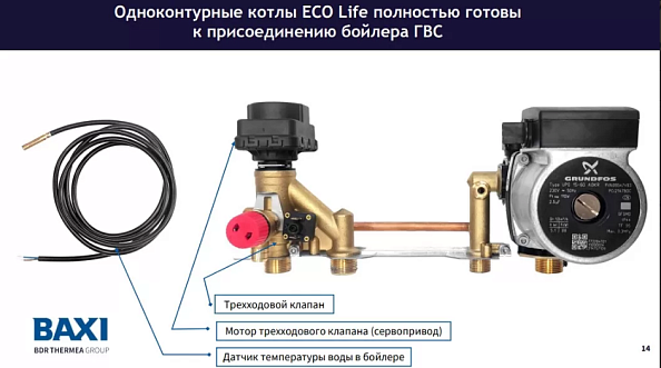Газовый настенный котел Baxi ECO Life 1.14F (одноконтурный, закрытая камера)