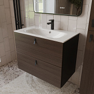 Тумба с раковиной подвесная (80см) Terminus Kontur KON10802200001O, венге/графит