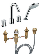 71314000S Set HG Vernis Shape смеситель на край ванны на 4 отверстия (71314000+13244180)