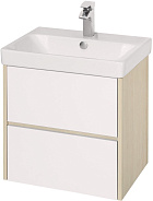 1A251701SDB20 Тумба под умывальник Сканди 55 Белый/Дуб Верона (рак.1WH501620)