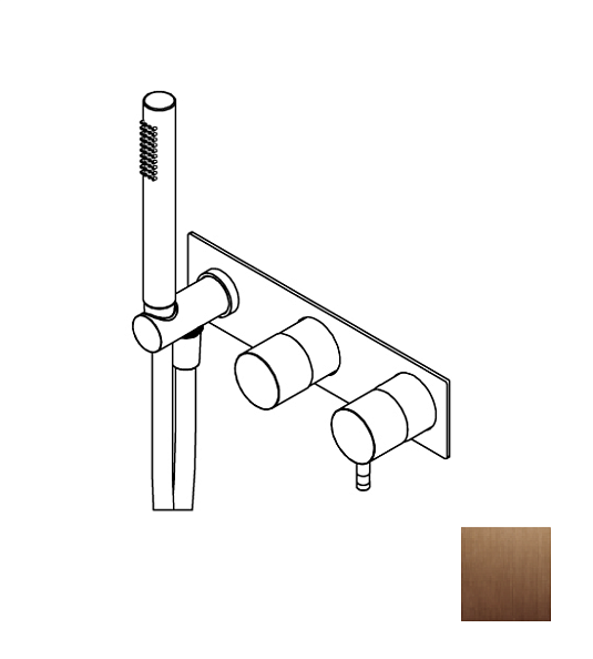 Смеситель для ванны и душа Ritmonio Diametro35 Inox, Brushed Copper Stainless Steel PVD (E0BA0466EF47)