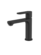 AQ1910MB АЛЬФА смеситель для раковины 110 без донного клапана, матовый черный