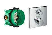 15714000S Set HG Ecostat Square термостатический смеситель для душа (15714000+01800180)