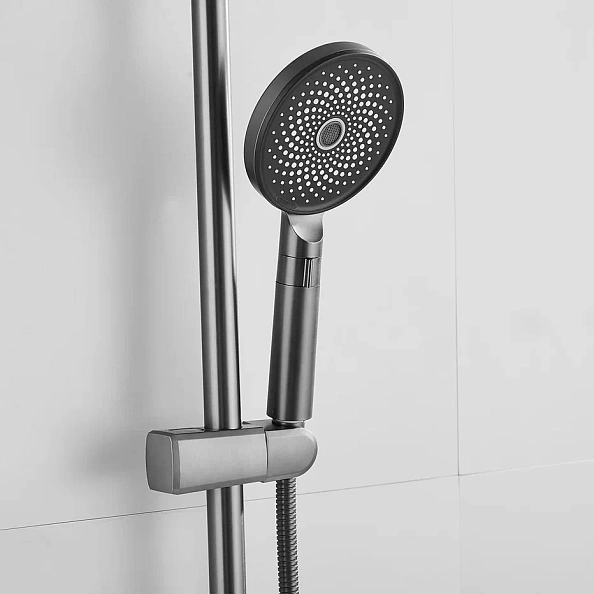 Душевая система Shevanik S8336T, оружейная сталь