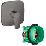 71765340S Set HG Talis E смеситель для душа встройка (71765340+01800180), шлиф.черный хром