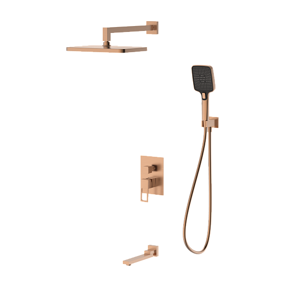 Душевая система для ванны и душа DQ Dortmund встраиваемая с изливом браш.роз.золото (DA1715633)