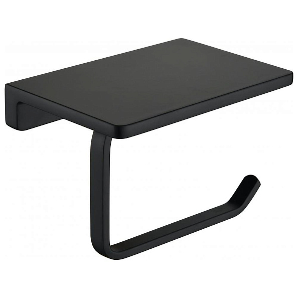 Держатель для туалетной бумаги с полочкой Grocenberg AC0027BL, черный