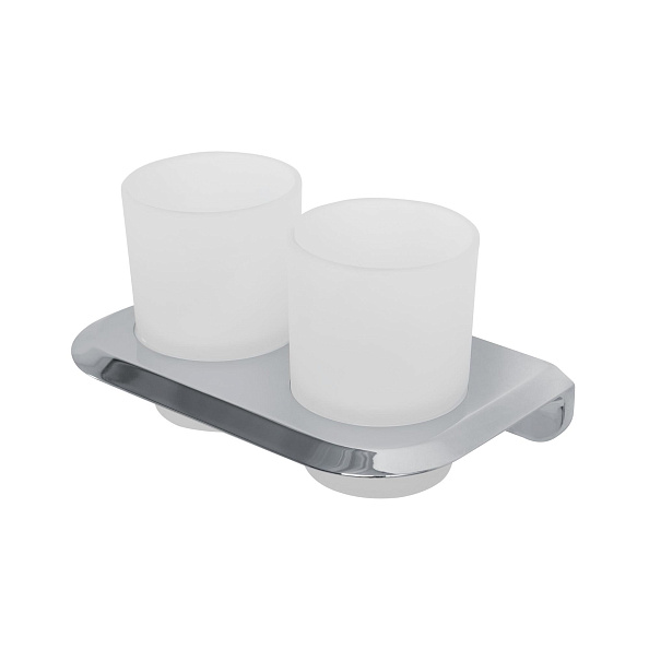 Стакан для зубных щёток подвесной двойной Cezares Liner, хром (LINER-TUMDS-01)