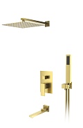 Душевая система для ванны и душа DK встраиваемая с изливом матовое золото Bayern.Liszt (DA1515607A04)