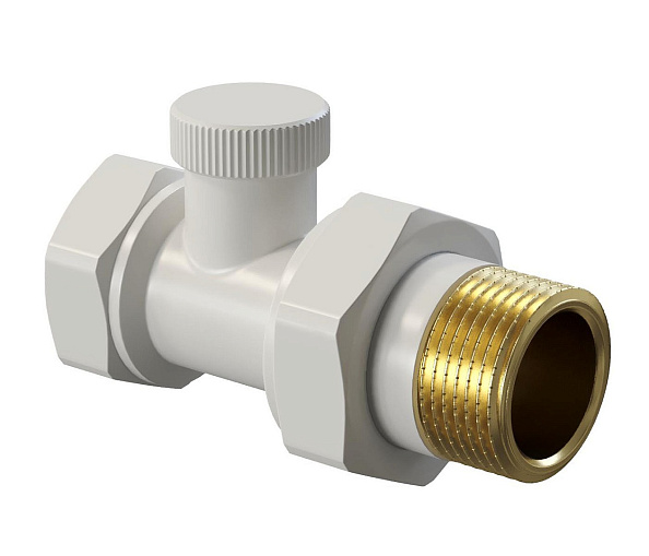 Вентиль на обратную подводку Kohr 3/4" прямой, белый (KLS 0034W)