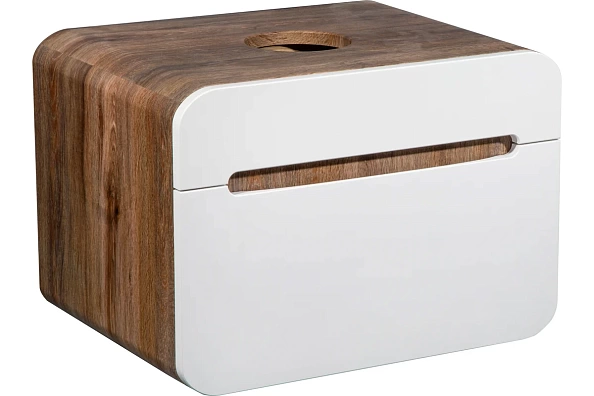 Тумба Runo Ницца 60 темное дерево белая подвесная под накладной умывальник (00-00002124)