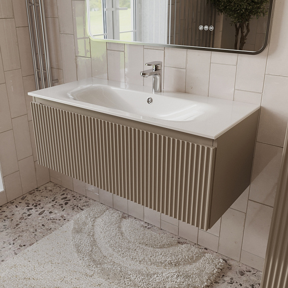 Тумба с раковиной подвесная (100см) Terminus Sicilia SIC101001200501O, капучино