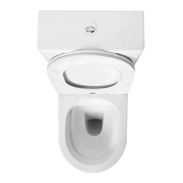 AQ2904-00 ВЕГА Унитаз напольный безободковый с бачком 630*390*825мм, горизонтальный выпуск, тонкое сиденье с механизмом плавного закрывания, крепеж