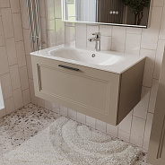 Тумба с раковиной подвесная (80см) Terminus Classik CLA10801200501O, капучино