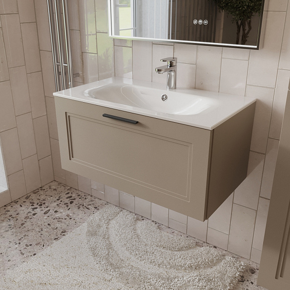 Тумба с раковиной подвесная (80см) Terminus Classik CLA10801200501O, капучино