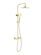 AQ2343BG ЕВРОПА термостатическая душевая система (смеситель для душа) 220мм, шлиф. золото