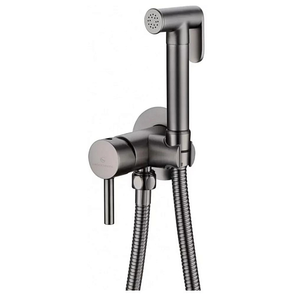 Гигиенический душ со смесителем встраиваемый Grocenberg GB001BG, графит